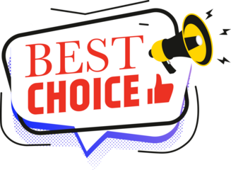 Best choice banner with megaphone for promo