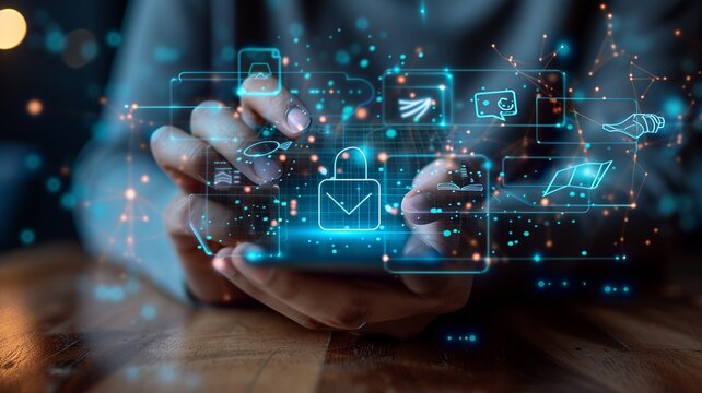 A person accessing a secure website on their smartphone, featuring a visible padlock icon in the browser's address bar