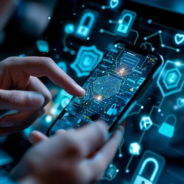 A person accessing a secure website on their smartphone, featuring a visible padlock icon in the browser's address bar