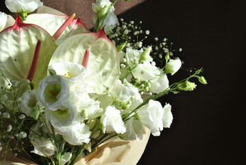 bouquet of white roses