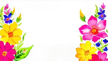 Obraz premium frame made from beautiful flowers with free place for text on a light background 