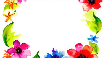 frame made from beautiful flowers with free place for text on a light background 
