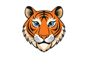 tiger head silhouette vector illustration 