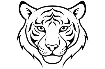 tiger head silhouette vector illustration 