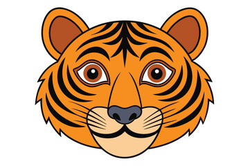 tiger head silhouette vector illustration 