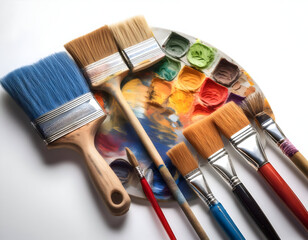 Fototapeta premium brushes and palette