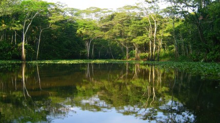 Obraz premium Serene Forest Lake