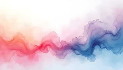 Naklejka premium Colorful abstract smoke or ink swirls in shades of pink, blue, and purple against a white background