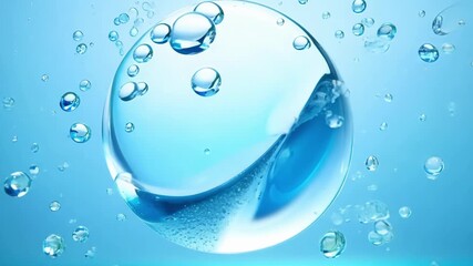 The blue bubble symbolizes the importance of staying hydrated both inside and out for optimal skin health.