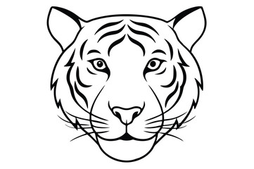 tiger head silhouette vector illustration 