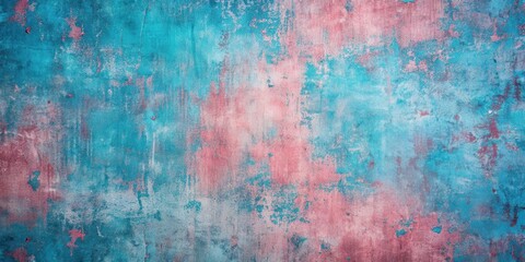 Obraz premium Gritty pink and blue textured background with distressed look, grungy, weathered, vintage, abstract, design, backdrop, rough