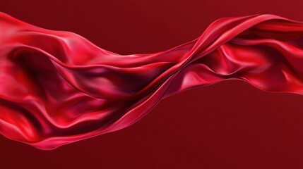 Obraz premium Red silk fabric flowing gracefully against a deep crimson background