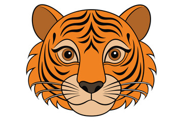 tiger head silhouette vector illustration 