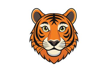 tiger head silhouette vector illustration 