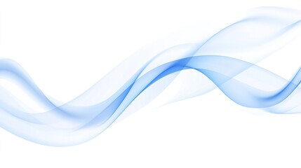 Flowing blue waves on a white background creating a serene and calming effect