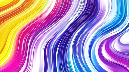 Fototapeta premium Colorful wavy patterns blend in vibrant hues of yellow, pink, purple, and blue creating an abstract artwork