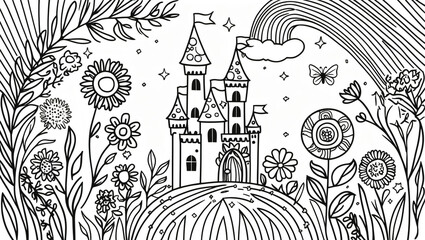 Coloring page beautiful castle