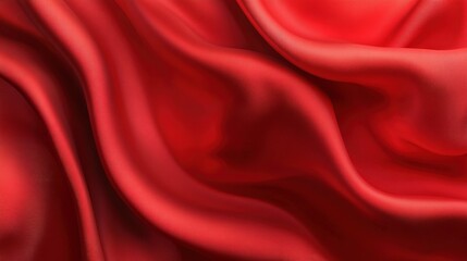 Obraz premium Rich red fabric draping softly under ambient light