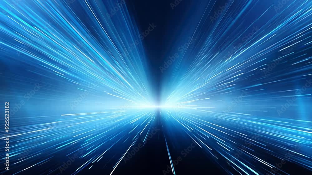 Leinwandbilder abstract blue light streaks: a mesmerizing abstract background of blue light streaks converging towa