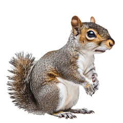 Obraz premium PNG Squirrel standing on hind legs indoors