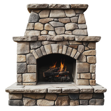 PNG Cozy stone fireplace with a warm fire