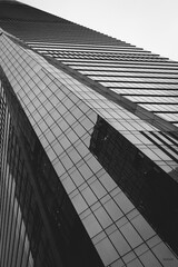 black and white building