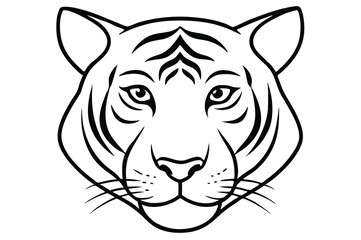 tiger head silhouette vector illustration 