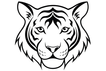 tiger head silhouette vector illustration 