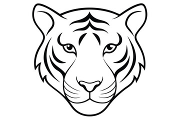 tiger head silhouette vector illustration 