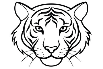 tiger head silhouette vector illustration 