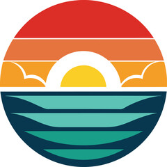 Water and sun logo , icon, element, and template