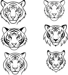 tiger head silhouette vector illustration 