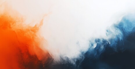 Obraz premium A stunning gradient blends orange, blue, and white, radiating creativity in a contemporary style.