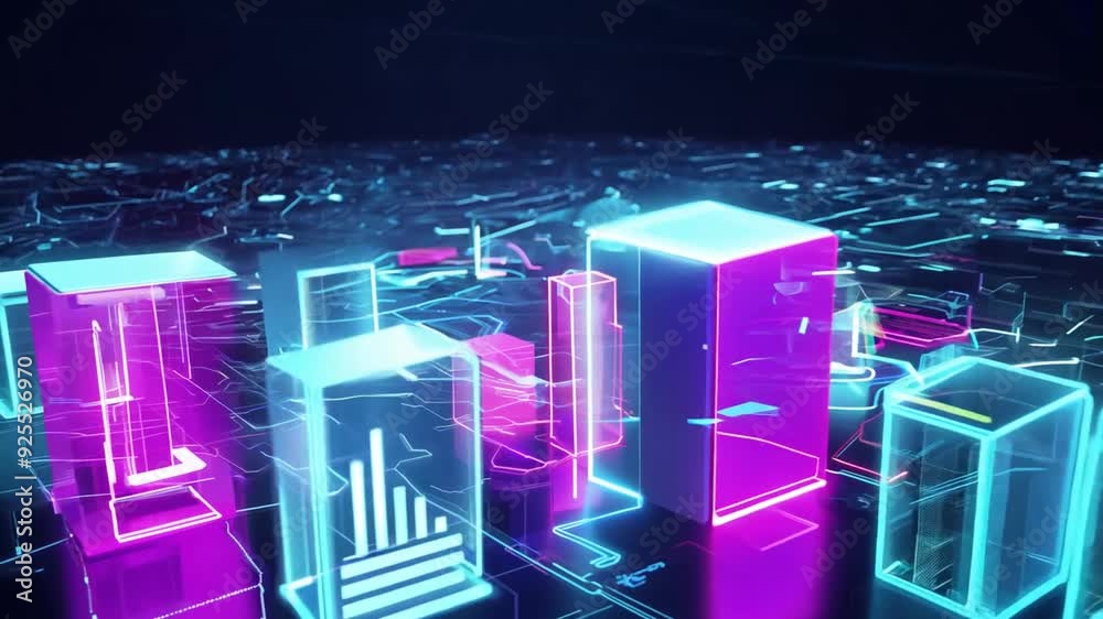 Poster futuristic abstract background showcasing digital data flow and ai generative ai