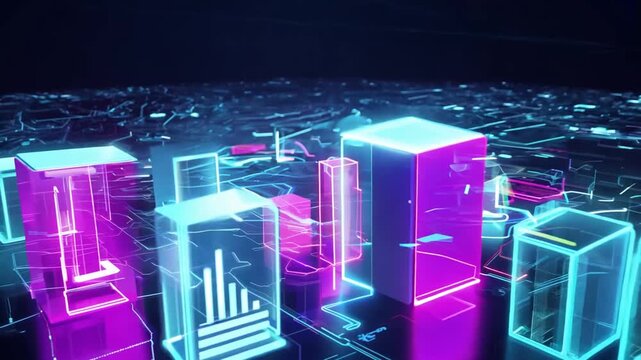 Futuristic Abstract Background Showcasing Digital Data Flow and AI Generative AI