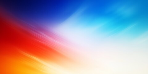 A gradient flows from vibrant orange and red to blue, ending in soft white, creating a fluid effect.