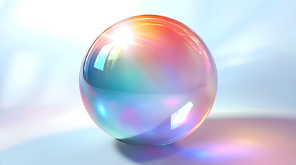Holographic Sphere With Light Reflection.