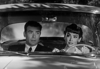A black and white screenshot of an old classic movie. 
