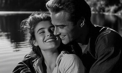 A black and white screenshot of an old classic movie. 
