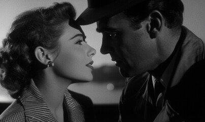 A black and white screenshot of an old classic movie. 
