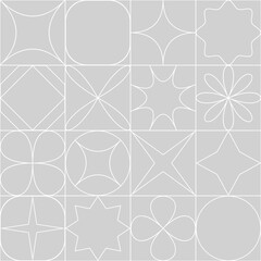 Vector seamless pattern with retro style elements. Cute design for textile, wallpaper, wrapping paper, stationery.