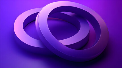 Two intertwined rings with a purple gradient background, symbolizing connection or unity.
