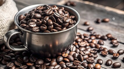 Fototapeta premium coffee beans in a cup