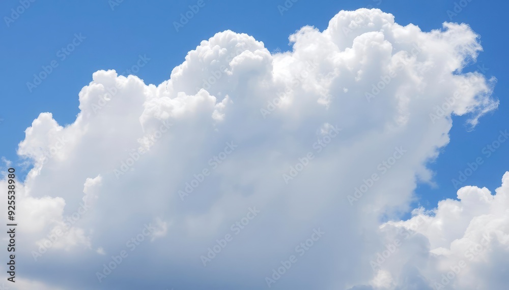 Wall mural white cloud with blue sky background, ai