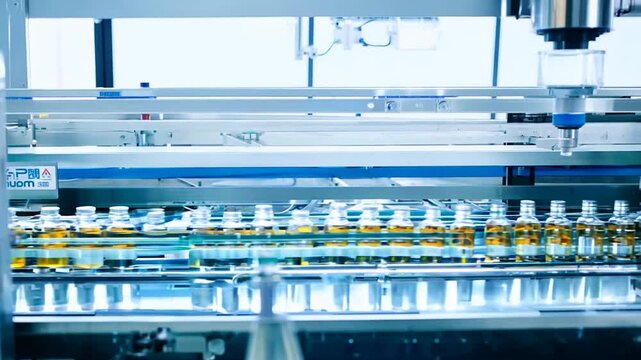 Automated Glass Ampoule Line in Pharma Factory Generative AI