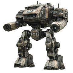 PNG Robot mech standing in a futuristic environment