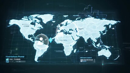 Holographic Map Showcasing Global Banking Interface Networks Generative AI