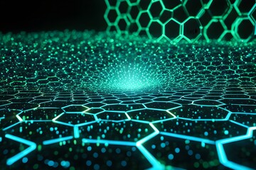 A computer generated image of a green and blue hexagonal pattern