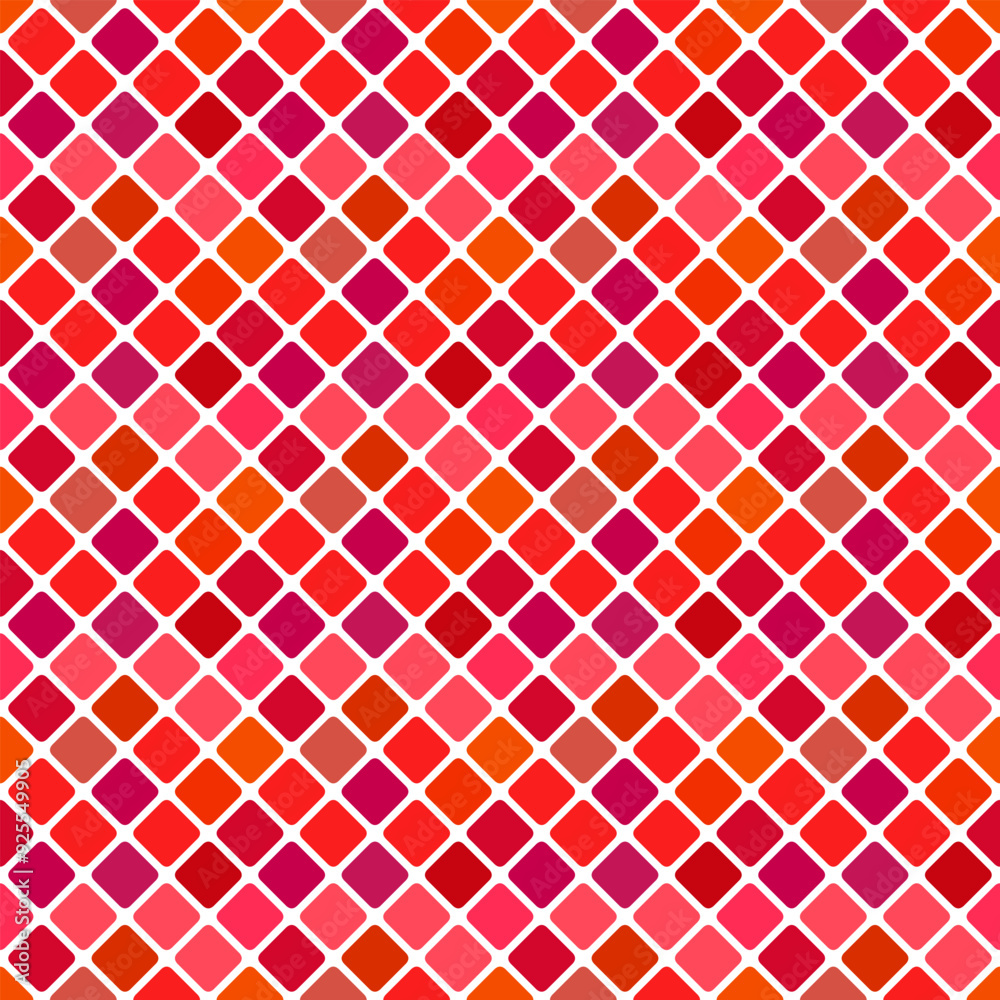 Poster seamless diagonal square pattern background - geometrical red abstract vector graphic design from sq