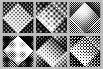 Seamless dot pattern background design set -  abstract vector graphic from circles